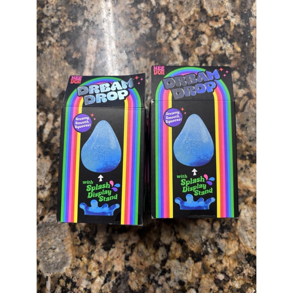 NeeDoh Dream Drop Stress Balls Lot of 2 Glitter Tear Drop Squishy Toys - Picture 4 of 6